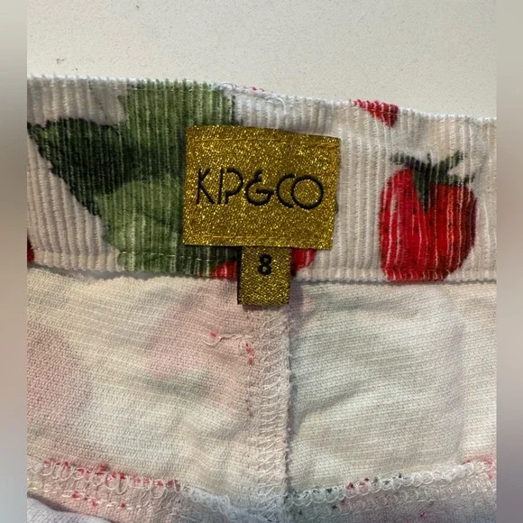 EUC! Kip & Co Girls Strawberry Corduroy Pants – Cute Retro Cottagecore, sz 8 🍓 - Picture 2 of 9